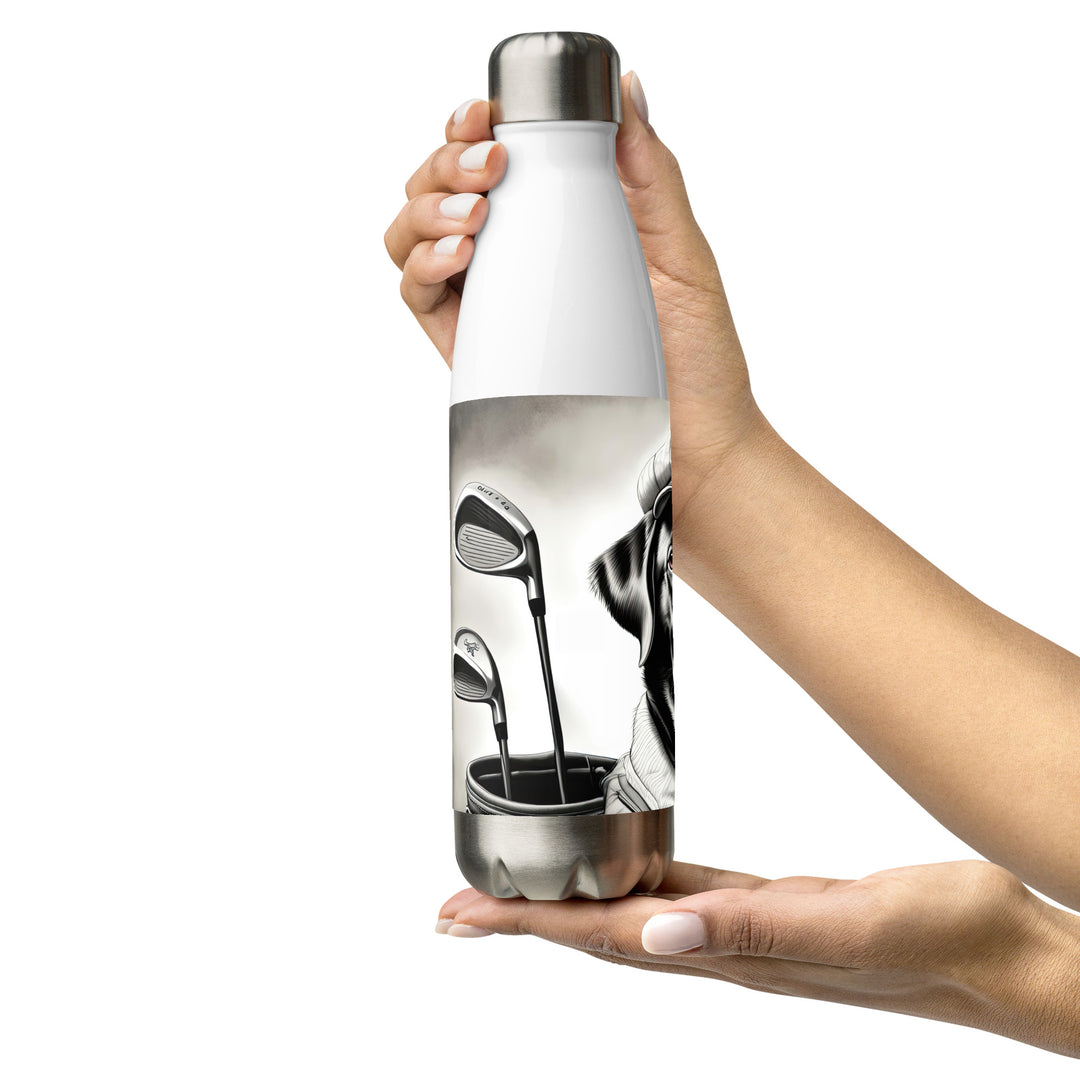 Stainless steel water bottle-Labrador Retriever Golfer V10