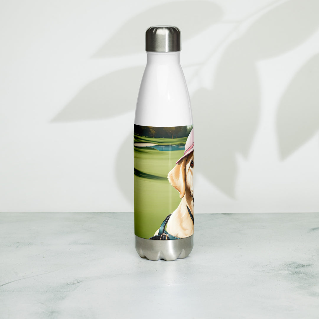 Stainless steel water bottle-Labrador Retriever Golfer V19