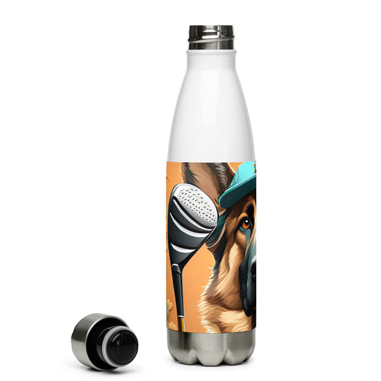 German Shepherd Golfer- Stainless Steel Water Bottle