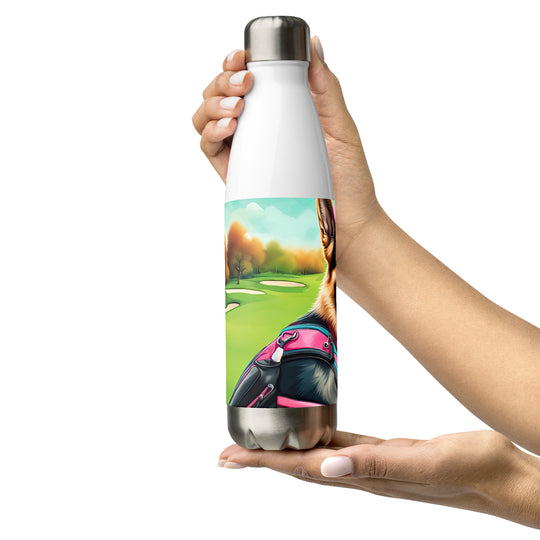 German Shepherd Golfer- Stainless Steel Water Bottle v2