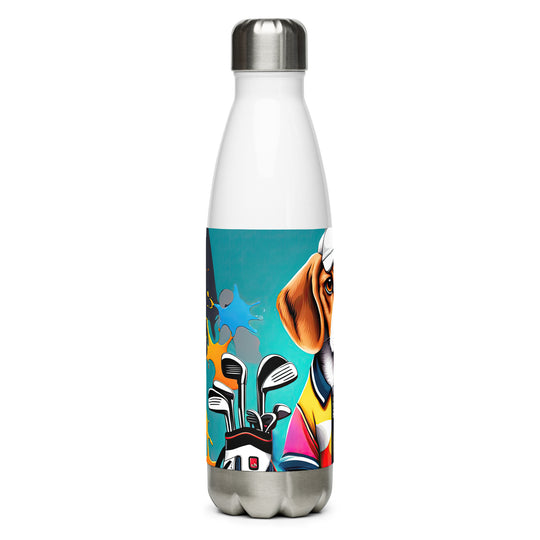 Beagle Golfer- Stainless Steel Water Bottle v4