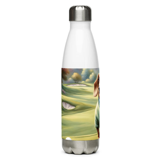 Dachshund Golfer- Stainless Steel Water Bottle