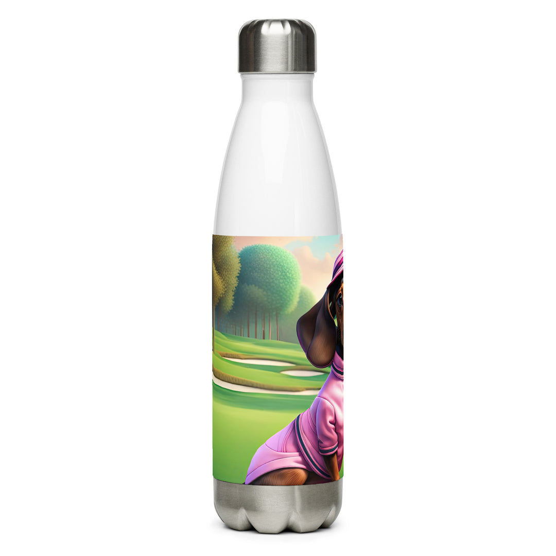 Dachshund Golfer- Stainless Steel Water Bottle v2