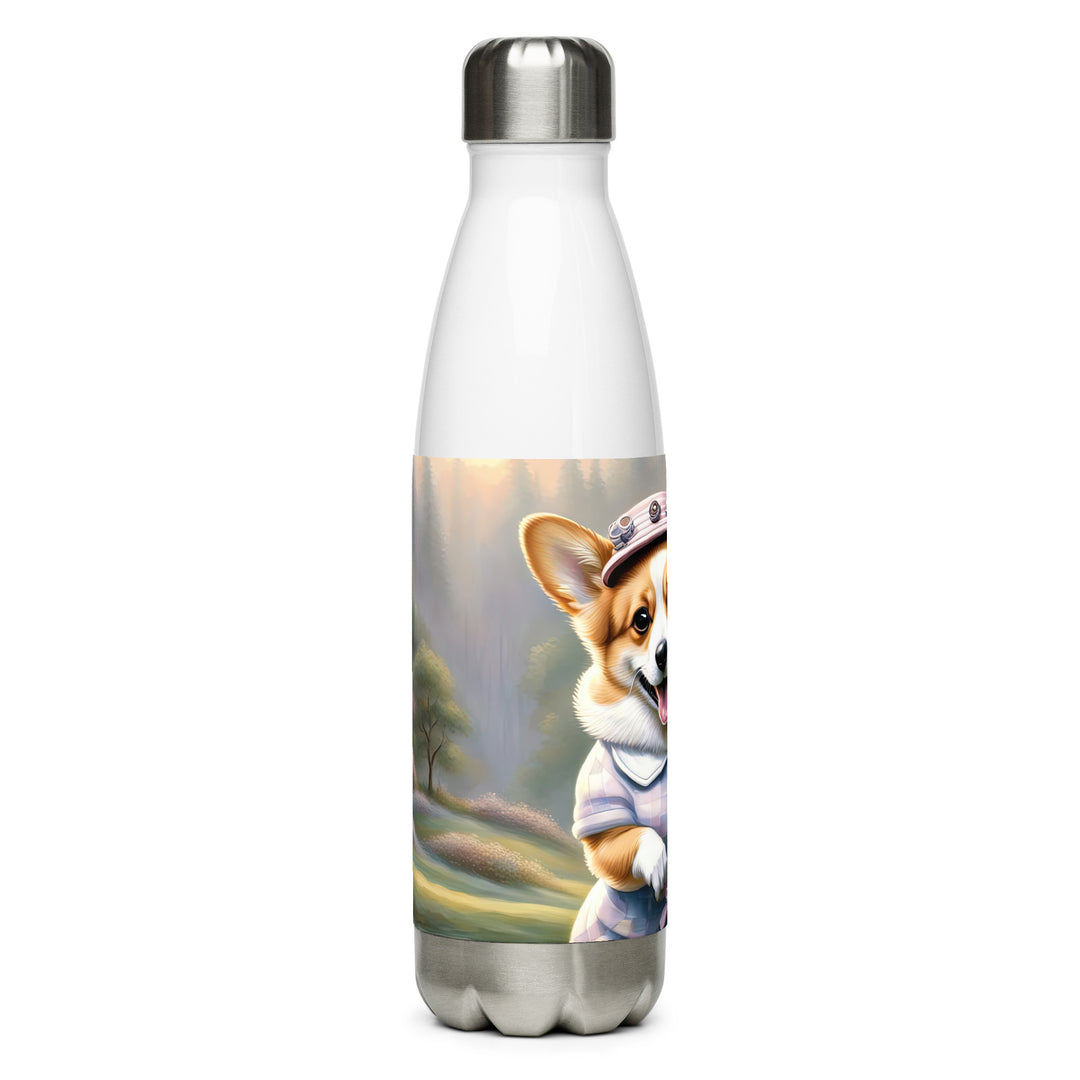 Pembroke Welsh Corgi Golfer- Stainless Steel Water Bottle v2