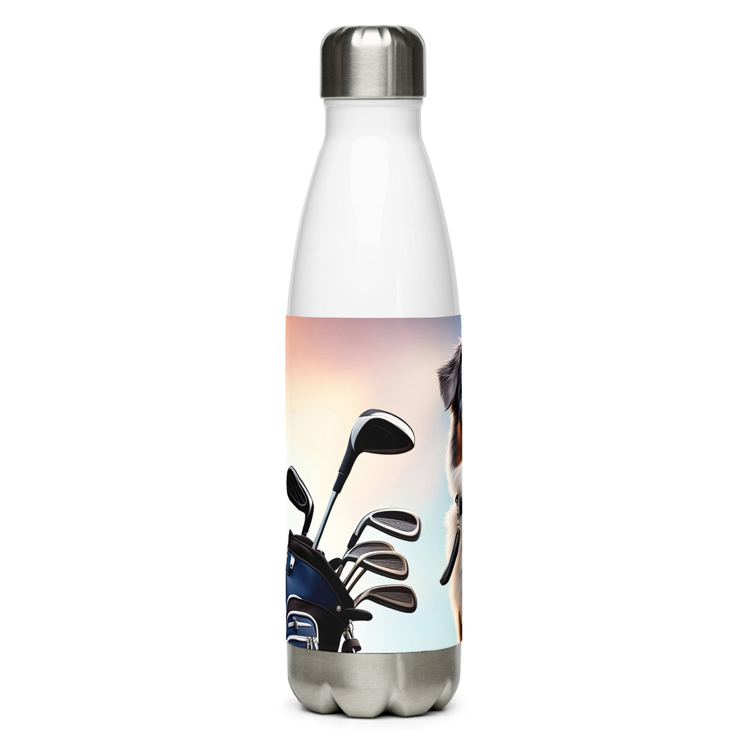 Australian Shepherd Golfer- Stainless steel water bottle