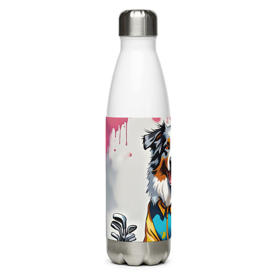 Australian Shepherd Golfer- Stainless steel water bottle v3