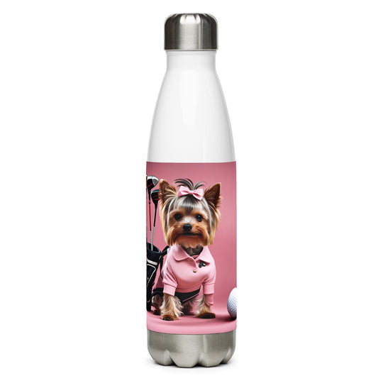 Yorkshire Terrier Golfer- Stainless steel water bottle