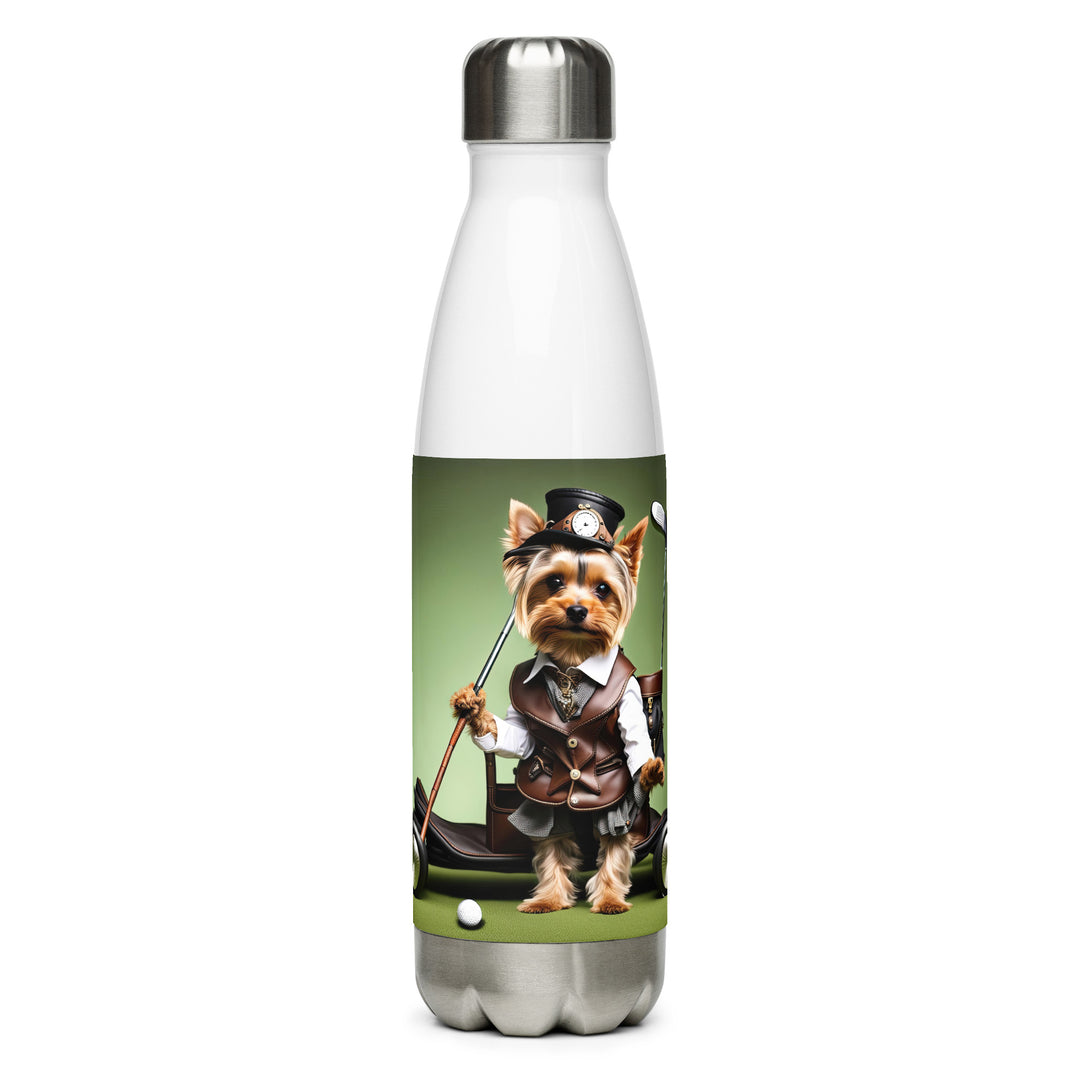 Yorkshire Terrier Golfer- Stainless steel water bottle v4