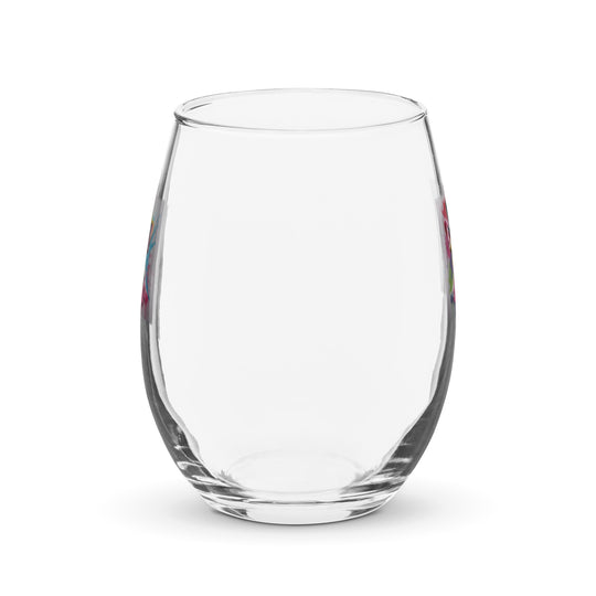 Bulldog Golfer- Stemless wine glass