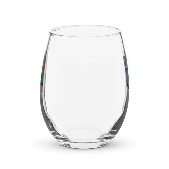 Poodle Golfer- Stemless Wine Glass v4