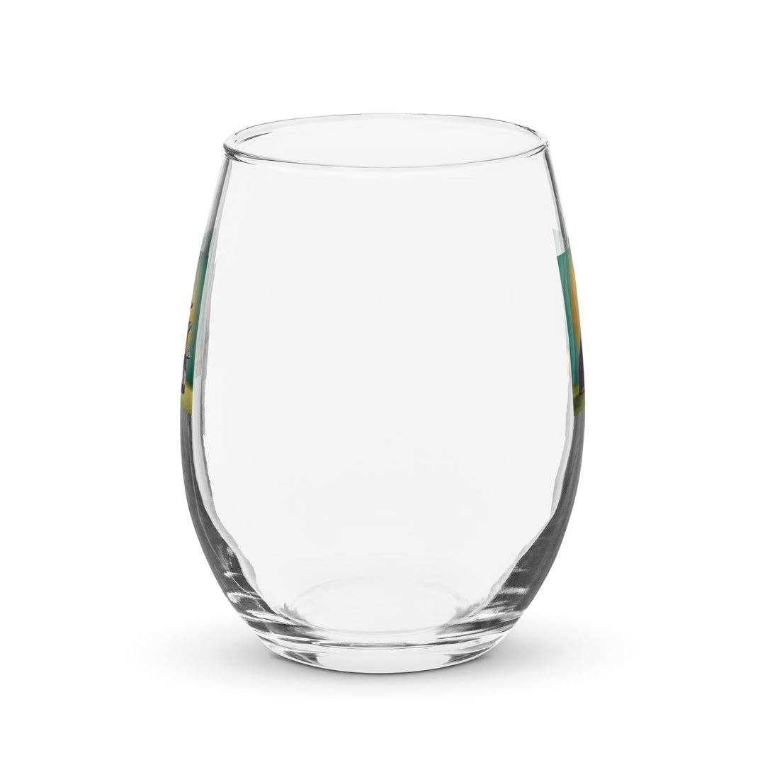 Rottweiler Golfer- Stemless wine glass v2