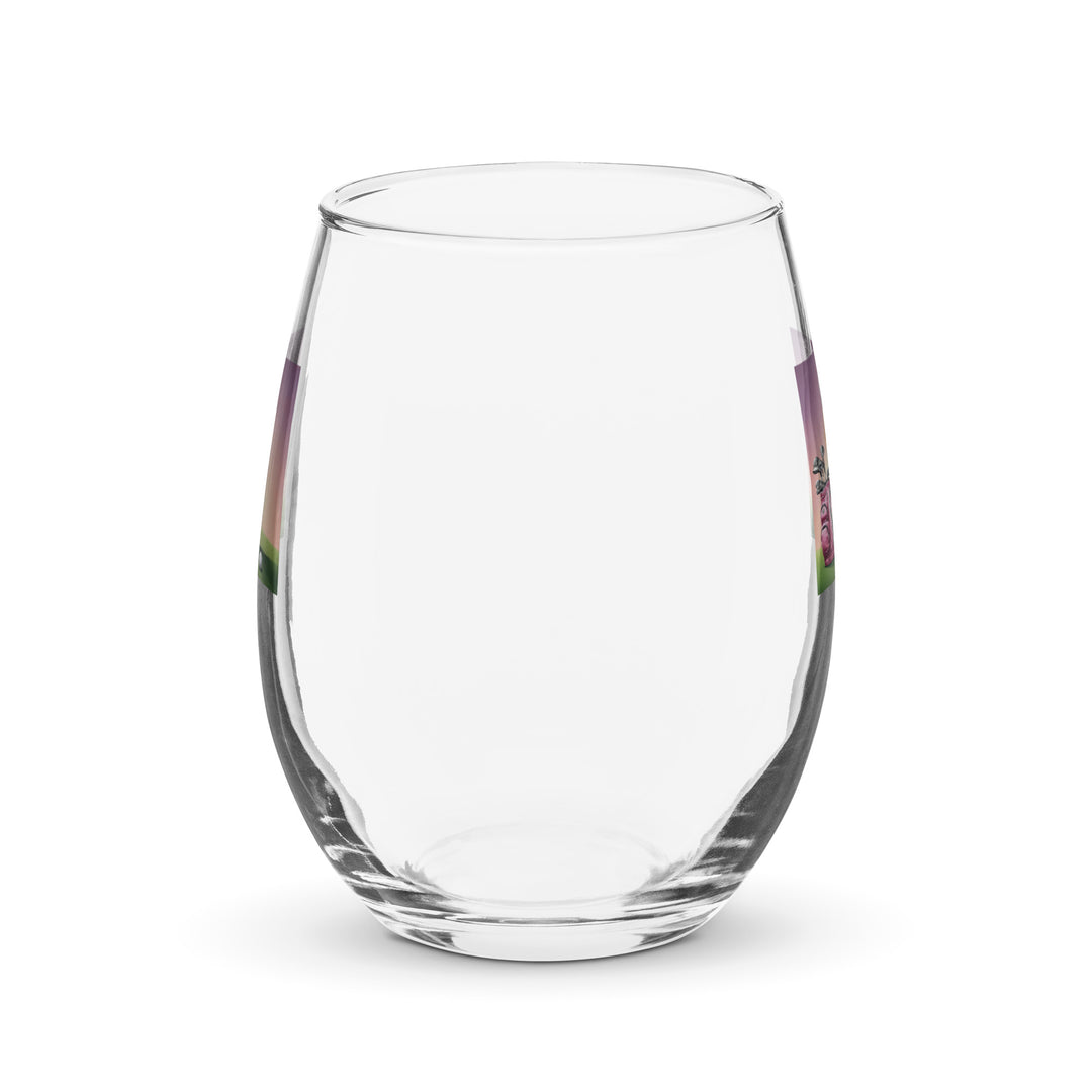 Beagle Golfer- Stemless wine glass v3