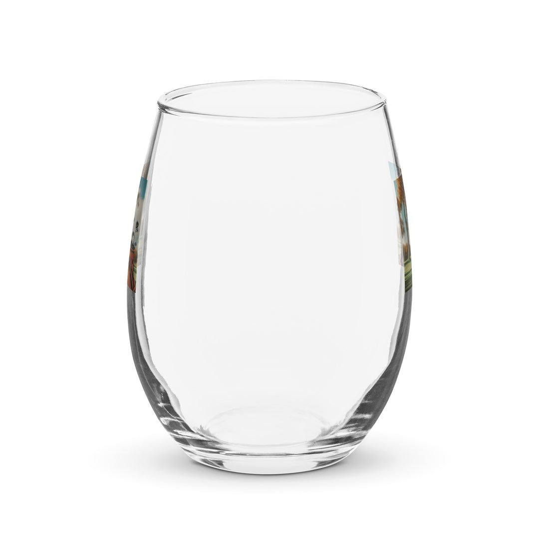 German Shorthaired Pointer Golfer- Stemless wine glass