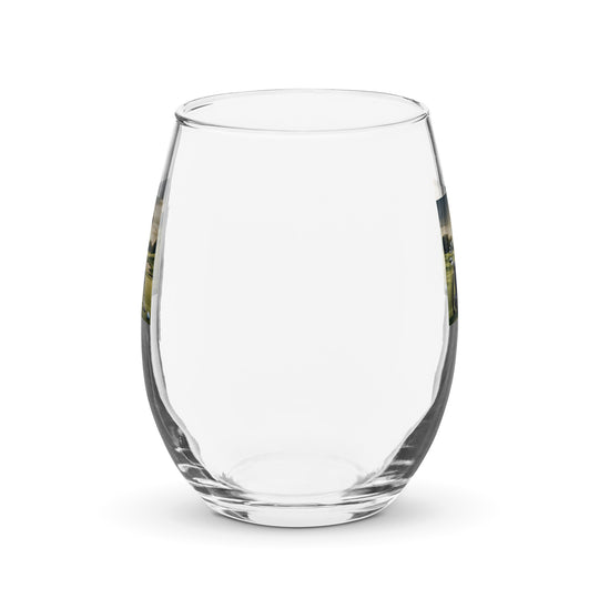 German Shorthaired Pointer Golfer- Stemless wine glass v2