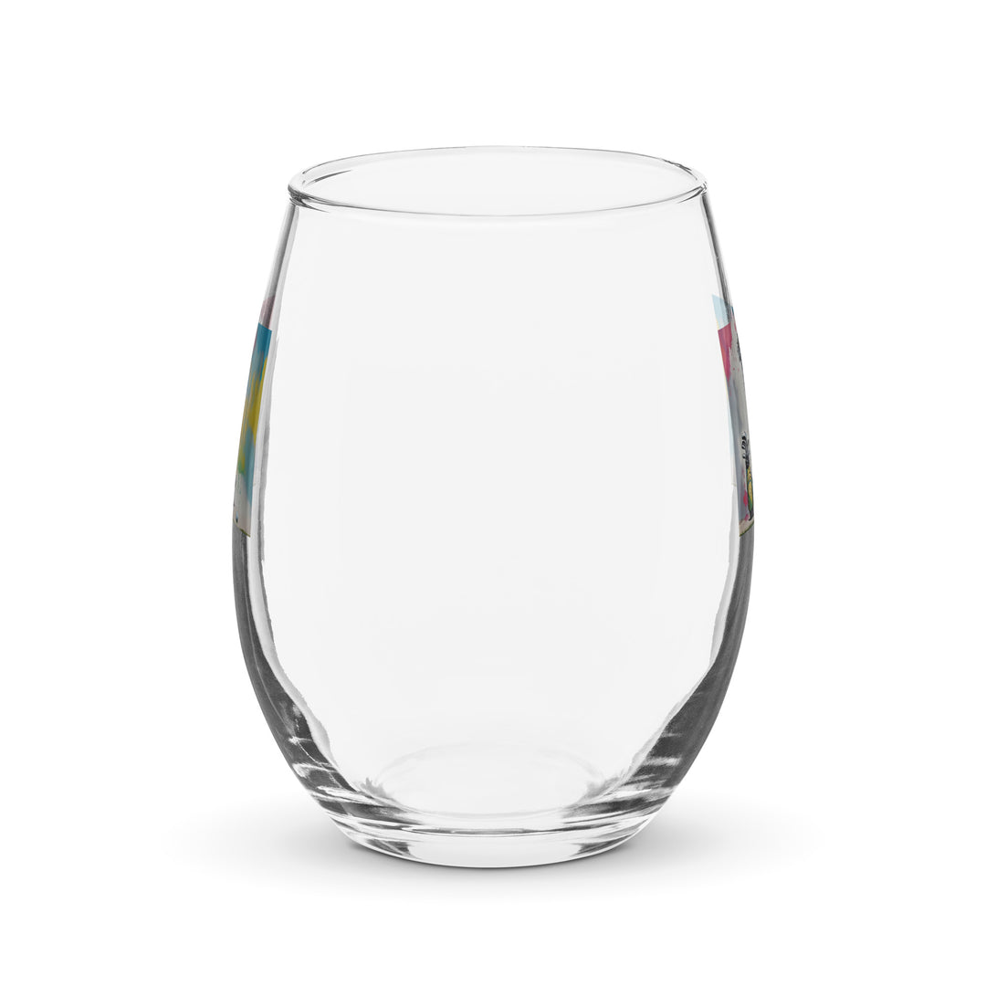 Australian Shepherd Golfer- Stemless wine glass v3