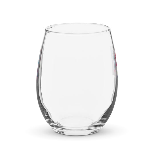 Bulldog Golfer- Stemless wine glass