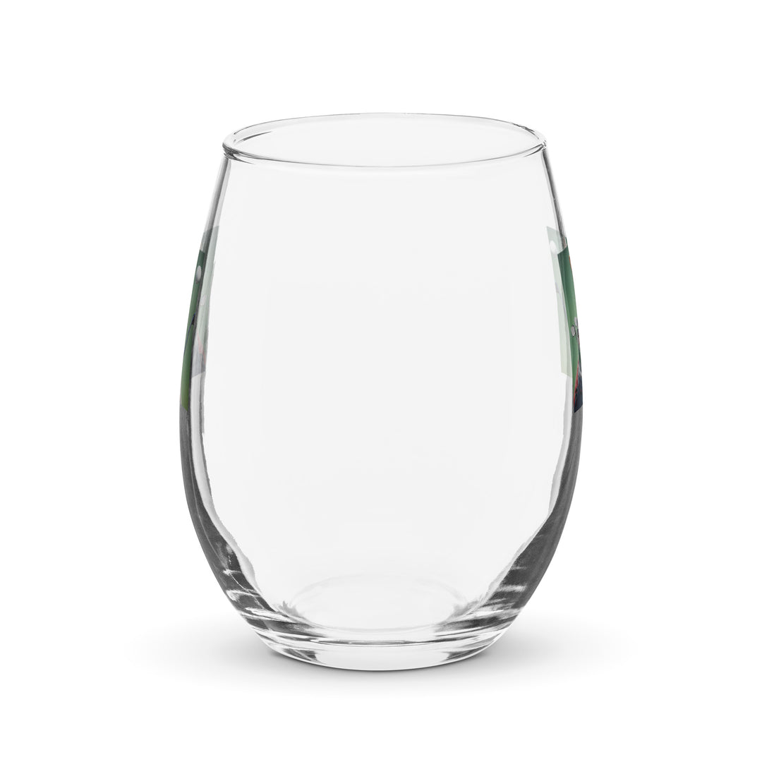 Bulldog Golfer- Stemless wine glass v2