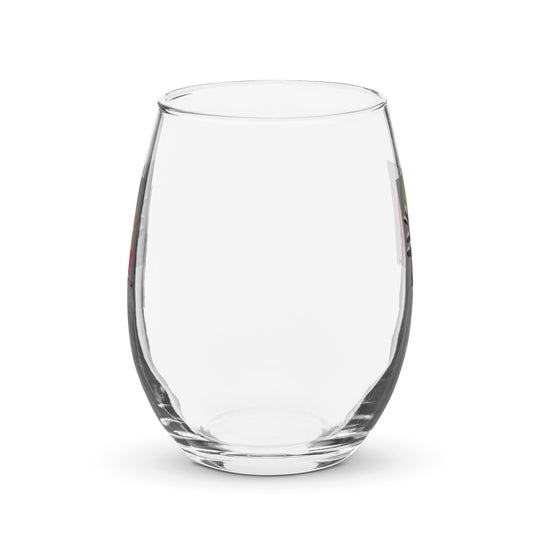 Bulldog Golfer- Stemless wine glass v3