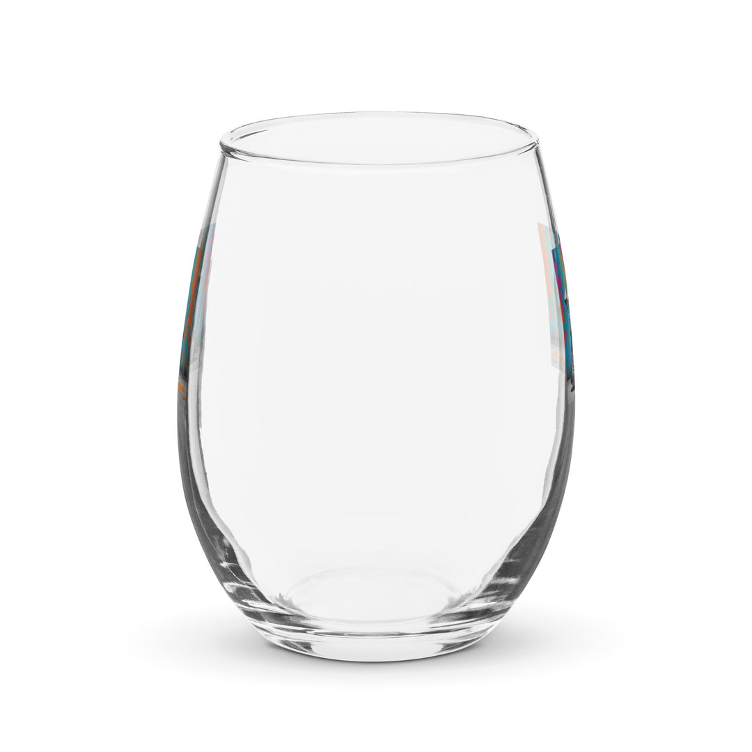 Poodle Golfer- Stemless Wine Glass v4