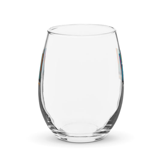 Poodle Golfer- Stemless Wine Glass v4