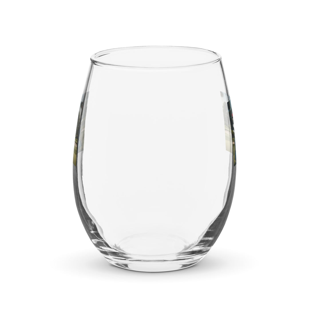 Poodle Golfer- Stemless Wine Glass