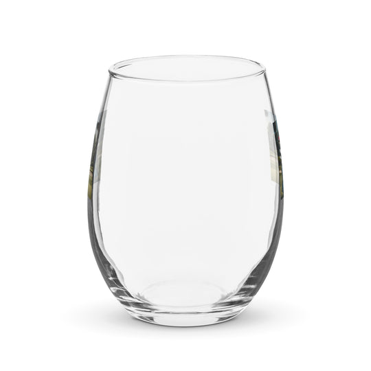 Poodle Golfer- Stemless Wine Glass