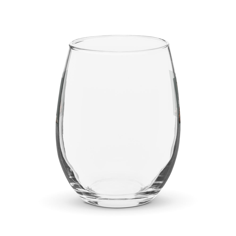 Poodle Golfer- Stemless Wine Glass v2