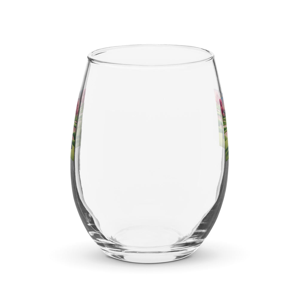 Rottweiler Golfer- Stemless wine glass