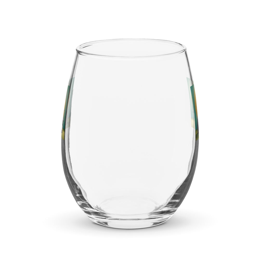 Rottweiler Golfer- Stemless wine glass v2