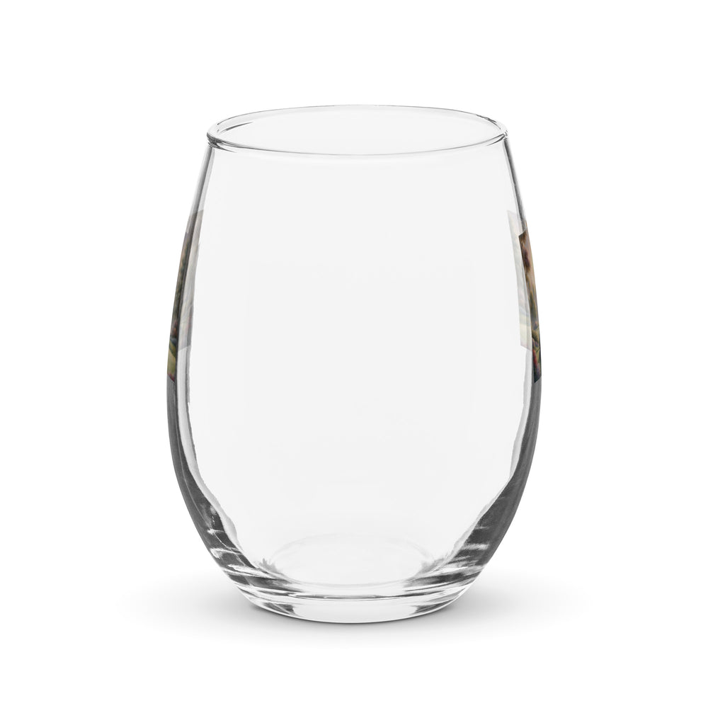 Rottweiler Golfer- Stemless wine glass v3