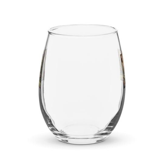 Rottweiler Golfer- Stemless wine glass v3