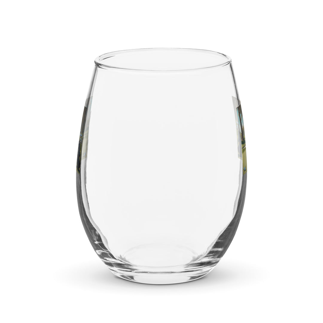 Rottweiler Golfer- Stemless wine glass v4