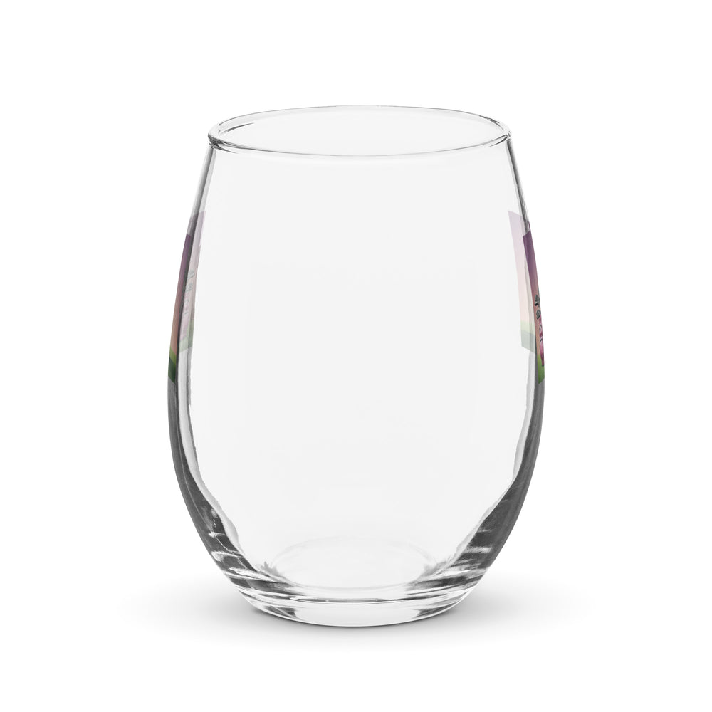 Beagle Golfer- Stemless wine glass v3