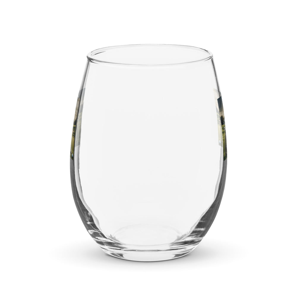 German Shorthaired Pointer Golfer- Stemless wine glass v2