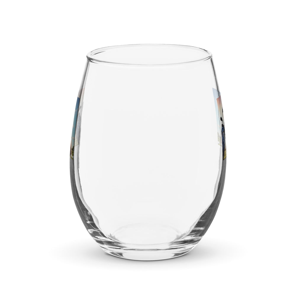 Australian Shepherd Golfer- Stemless wine glass