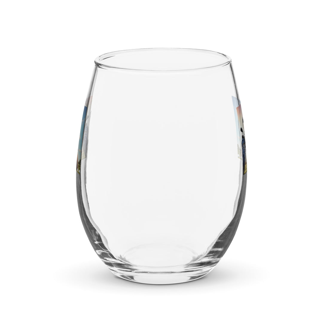 Australian Shepherd Golfer- Stemless wine glass