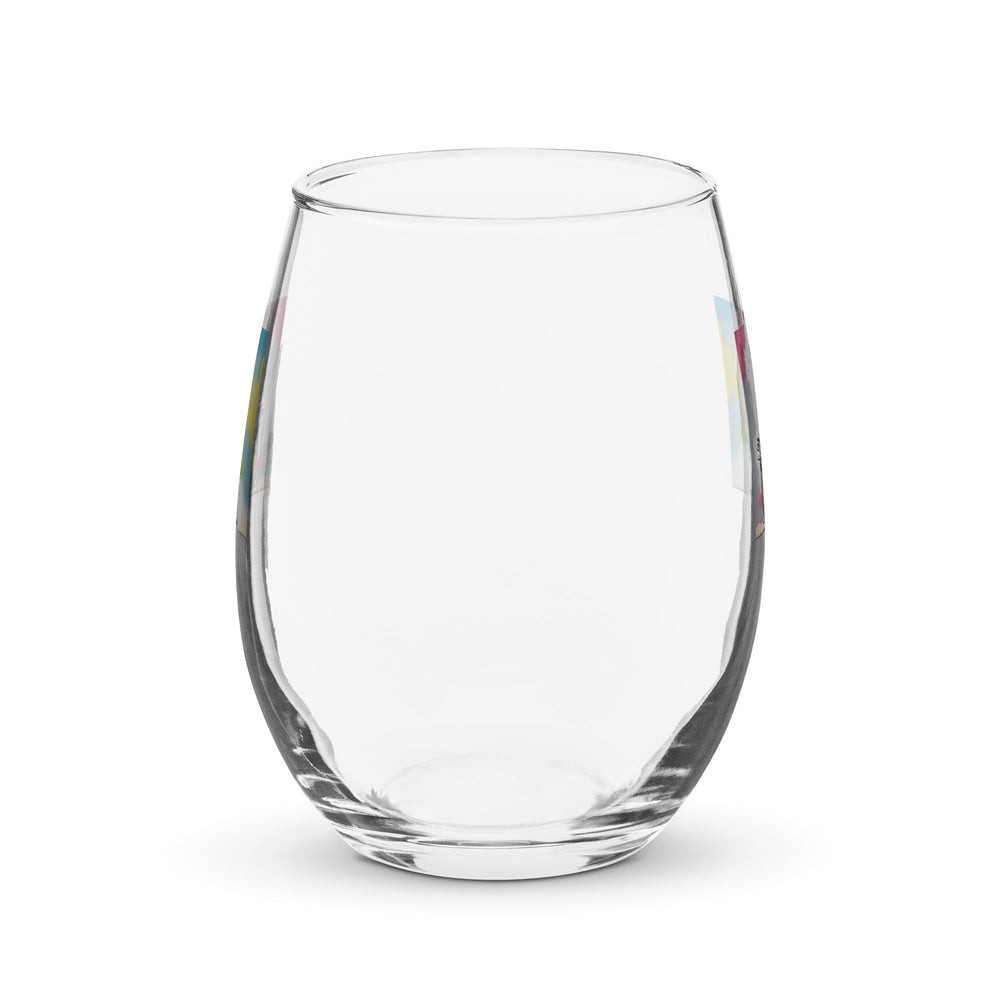 Australian Shepherd Golfer- Stemless wine glass v3