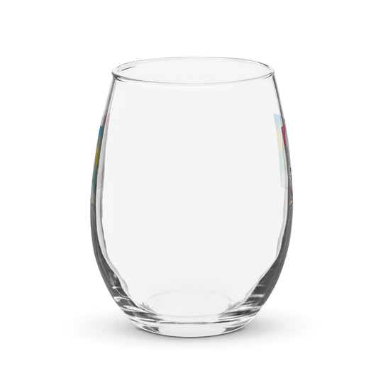 Australian Shepherd Golfer- Stemless wine glass v3