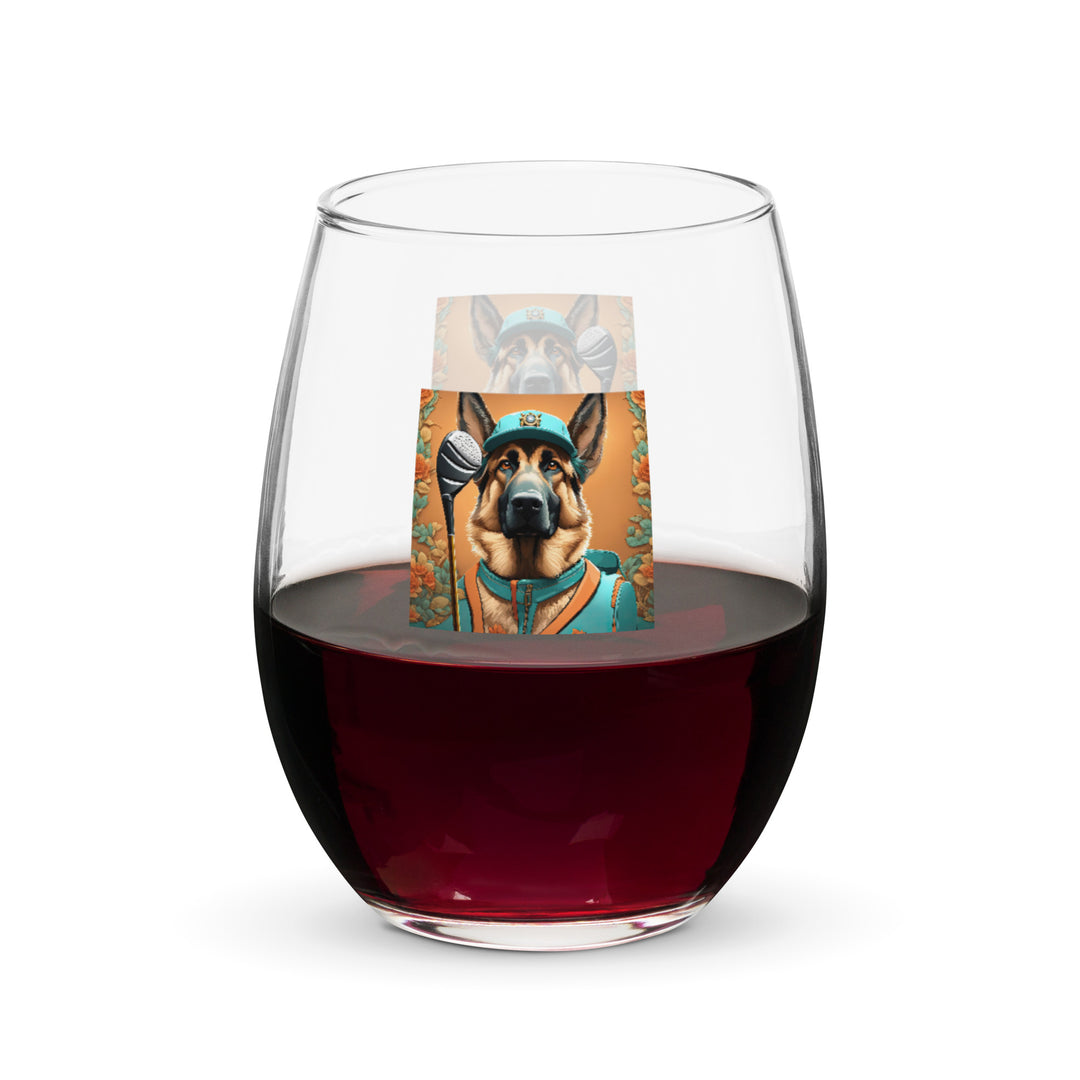 German Shepherd- Stemless wine glass