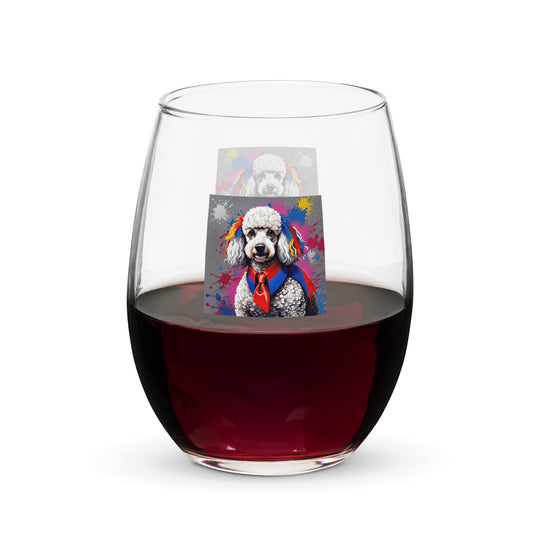 Poodle- Stemless Wine Glass v5