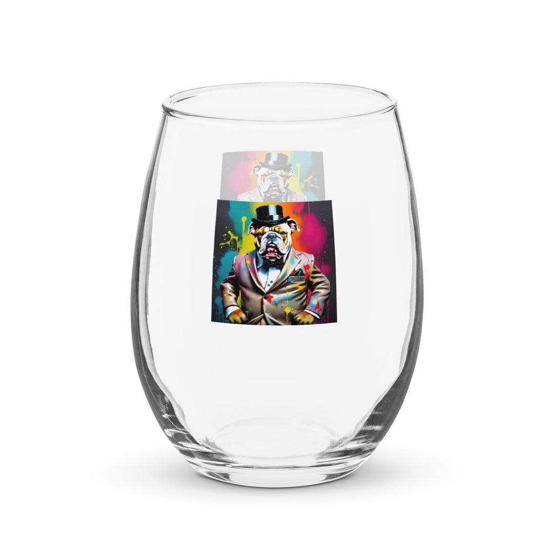 Bulldog- Stemless wine glass v3