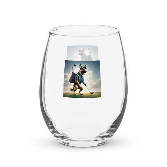 German Shepherd- Stemless wine glass v5