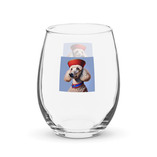 Poodle- Stemless Wine Glass v4