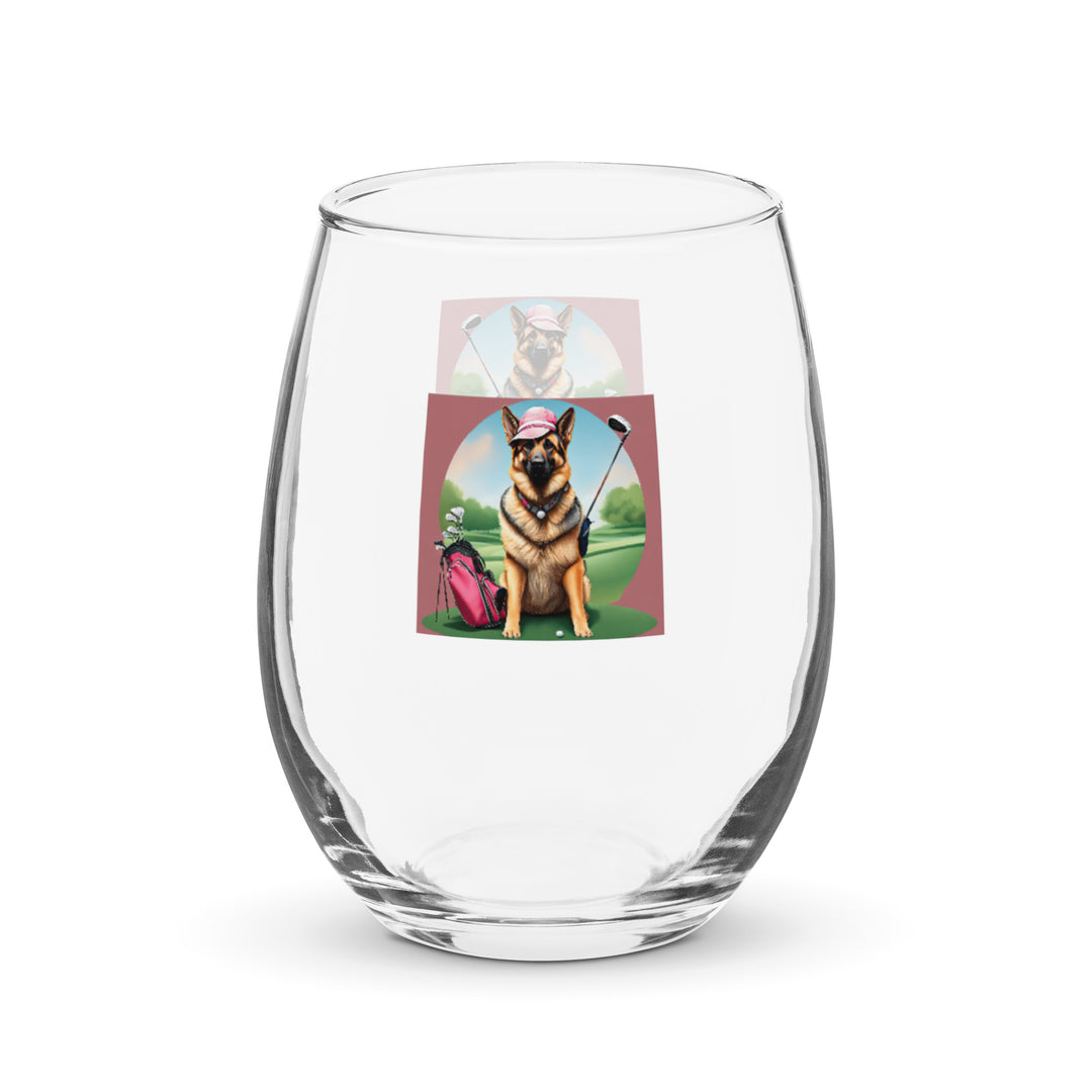 German Shepherd- Stemless wine glass v3