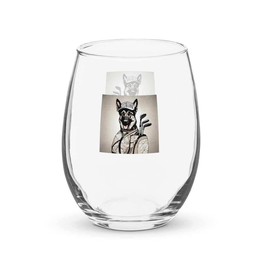 German Shepherd- Stemless wine glass v4