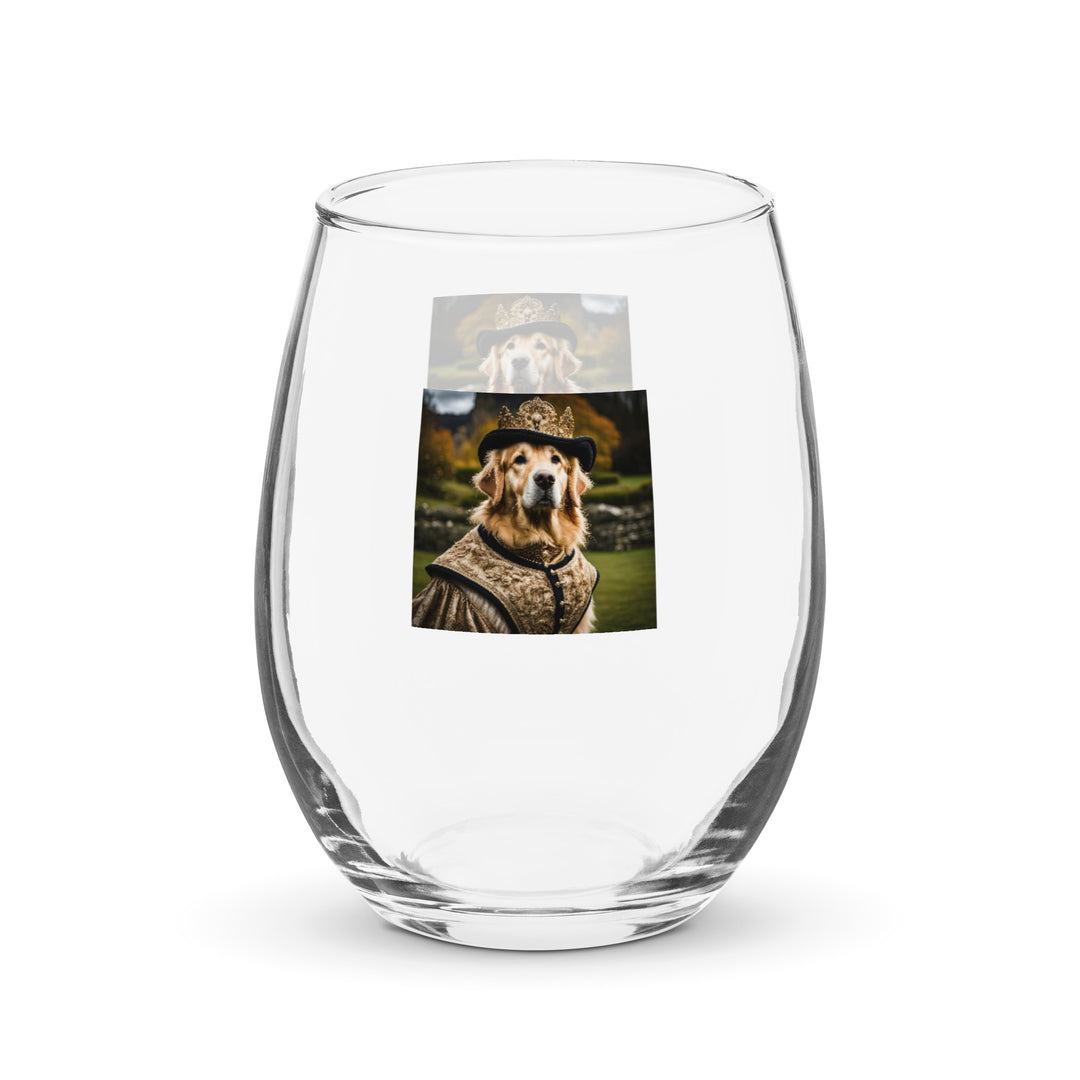 Golden Retriever- Stemless wine glass