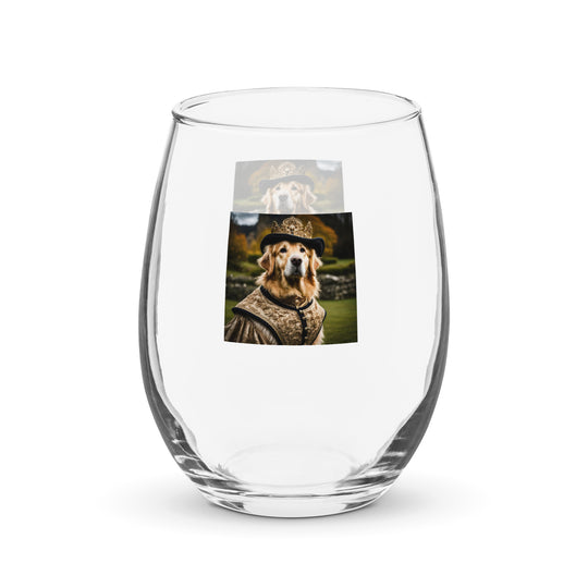 Golden Retriever- Stemless wine glass