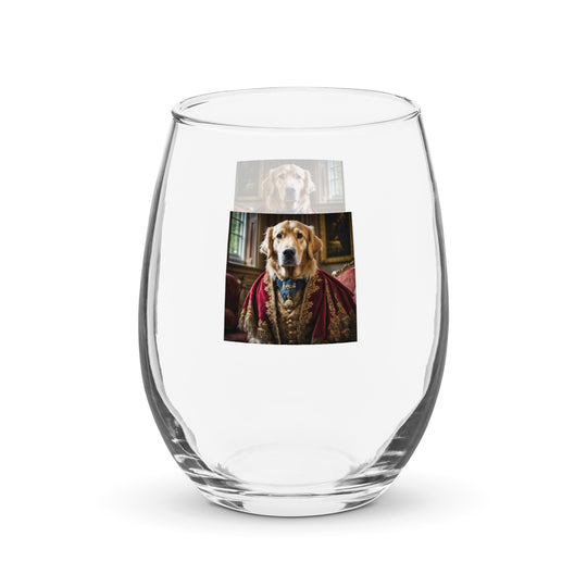 Golden Retriever- Stemless wine glass v3