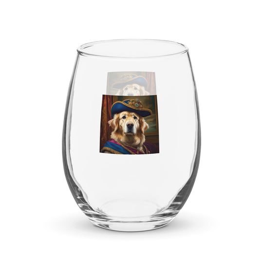 Golden Retriever- Stemless wine glass v5