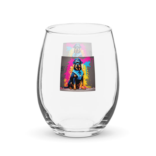 Rottweiler- Stemless wine glass